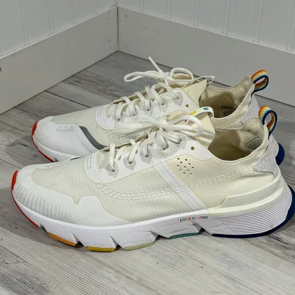Sorel Kinetic Rush Ripstop Nylon Sneaker Shoe LM4603 Rainbow Pride White Men 8.5
